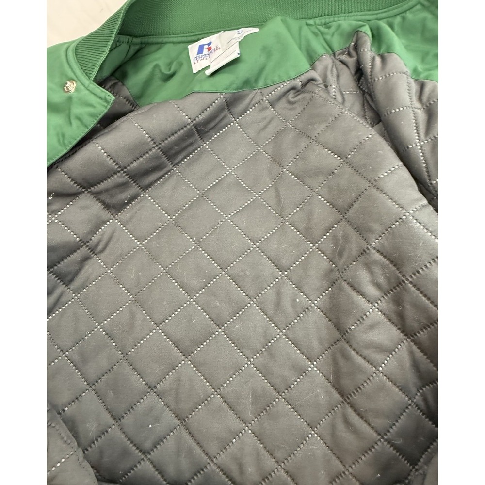 Vintage Russell Athletic Mens Small Green Bomber Jacket Zip DIXIE - Picture 10 of 12